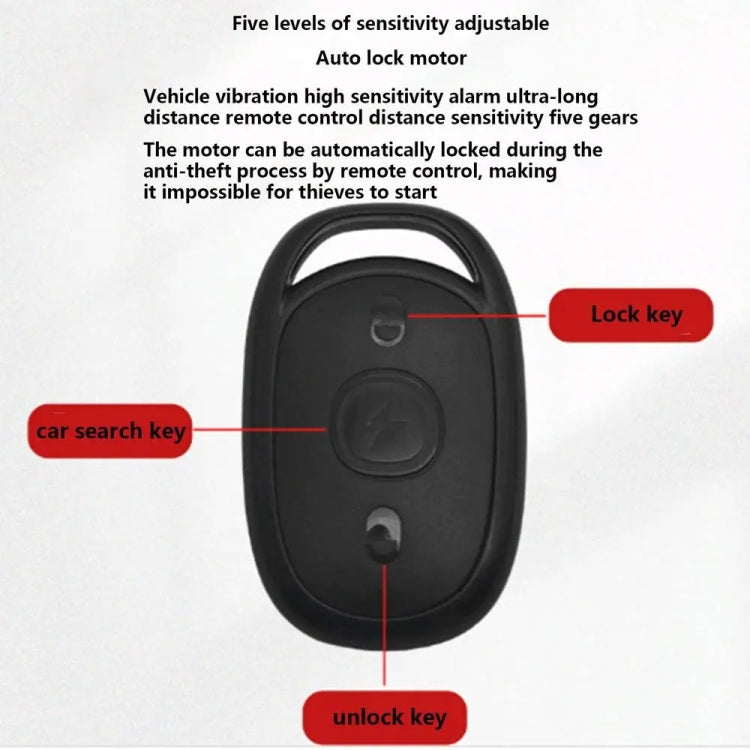 48-72V Electric Motorcycle One-Button Start Remote Lock Anti-Theft Alarm, Specifications: Three-wheeler