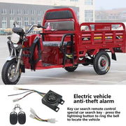 48-72V Electric Motorcycle One-Button Start Remote Lock Anti-Theft Alarm, Specifications: Three-wheeler