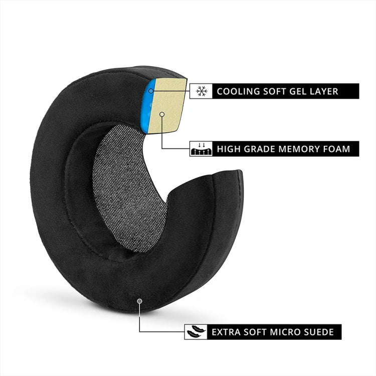 1pair For Alienware AW310H / AW510H Ice Gel Headphone Leather Cover Sponge Cover Earmuffs(Black)