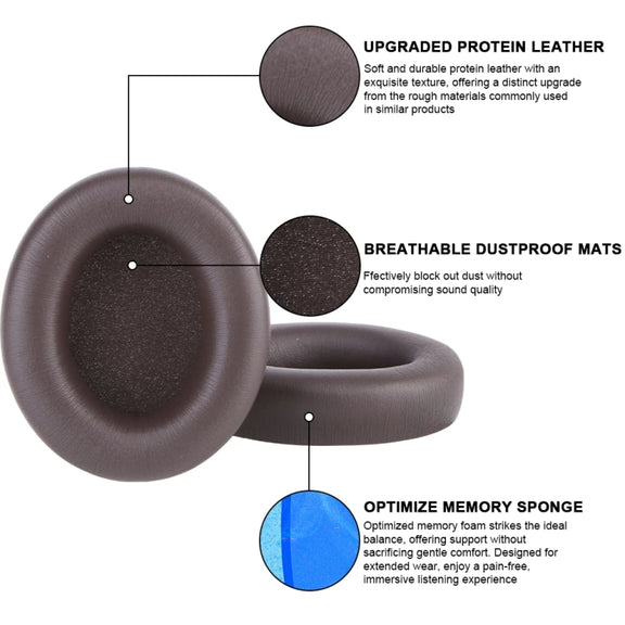 1pair For Beats Studio Pro Headphone Leather Sponge Cover Earmuffs(Black)