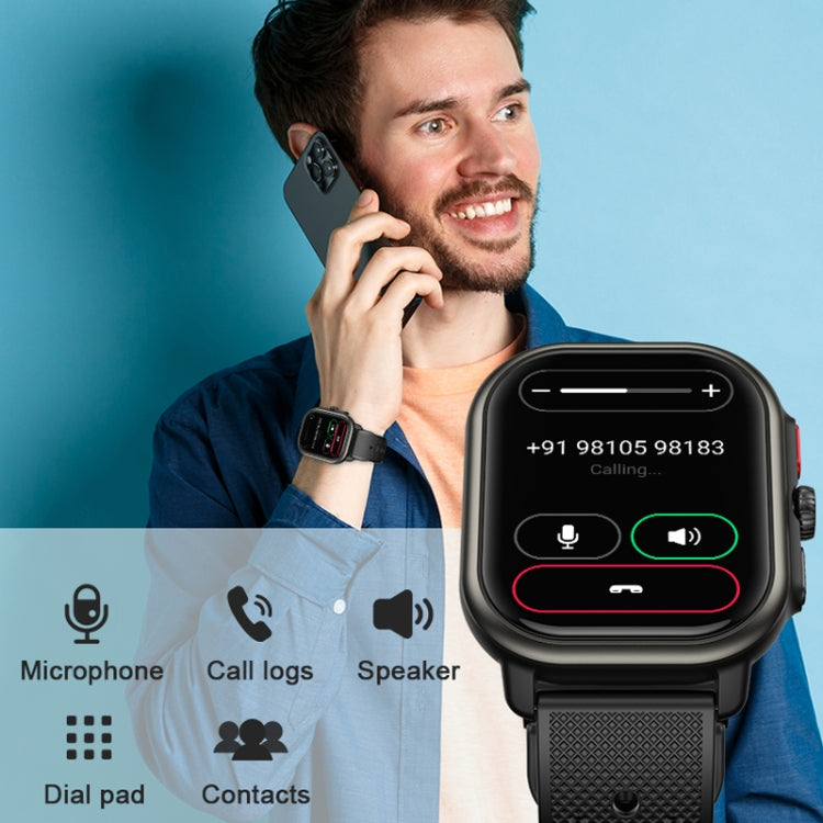 Sports Smart Watch 2.06 Inch Ultra HD AMOLED Screen Bluetooth Talking Watch(Black)