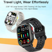 Sports Smart Watch 2.06 Inch Ultra HD AMOLED Screen Bluetooth Talking Watch(Black)