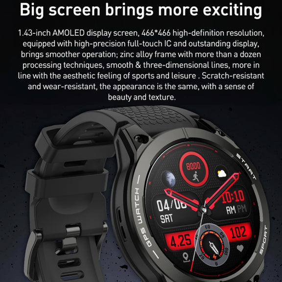 Outdoor Sports Smart Watch 1.43 Inch Ultra HD AMOLED Screen Bluetooth Talking Watch(Orange)