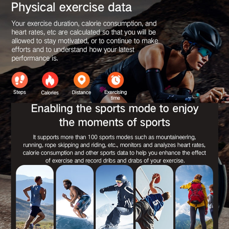 Bluetooth Talk Outdoor Pedometer Exercise Heart Rate Sleep Monitoring Smart Watch(Black)