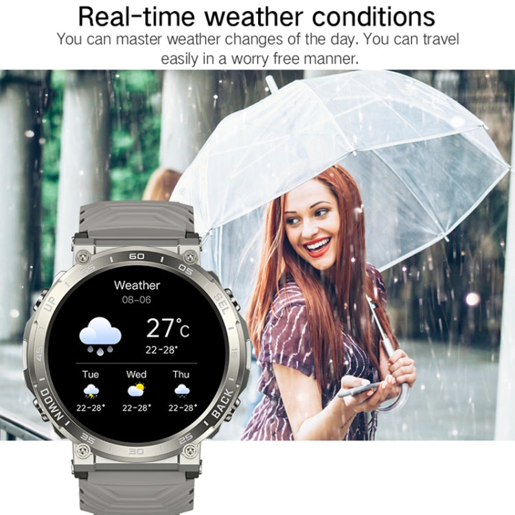 Bluetooth Talk Outdoor Pedometer Exercise Heart Rate Sleep Monitoring Smart Watch(Silver)
