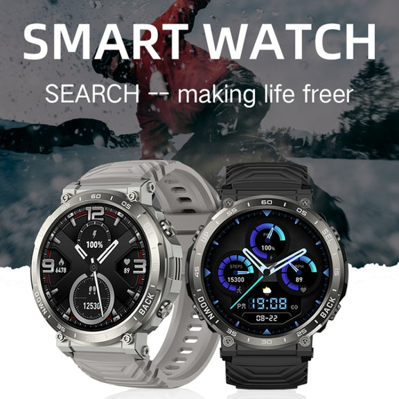 Bluetooth Talk Outdoor Pedometer Exercise Heart Rate Sleep Monitoring Smart Watch(Black)
