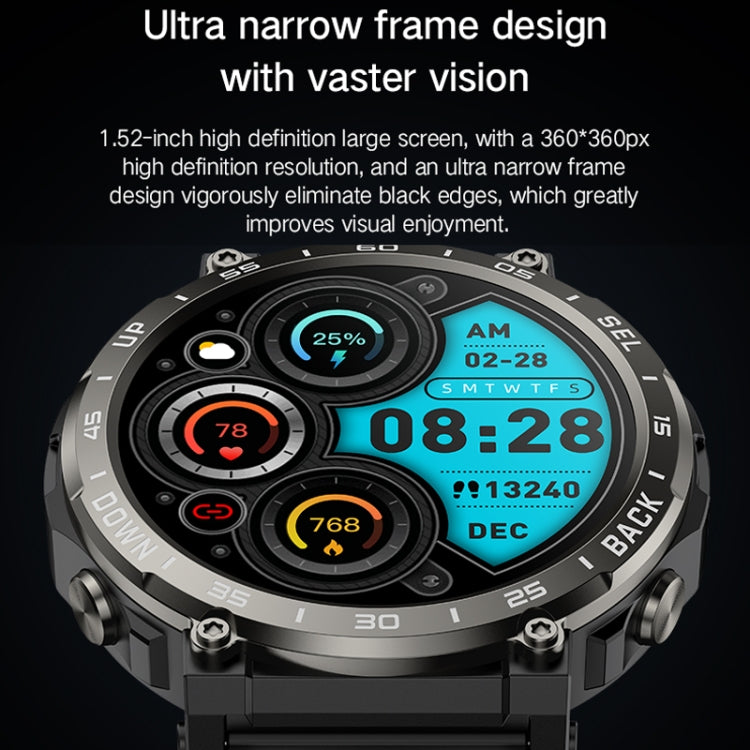 Bluetooth Talk Outdoor Pedometer Exercise Heart Rate Sleep Monitoring Smart Watch(Black)