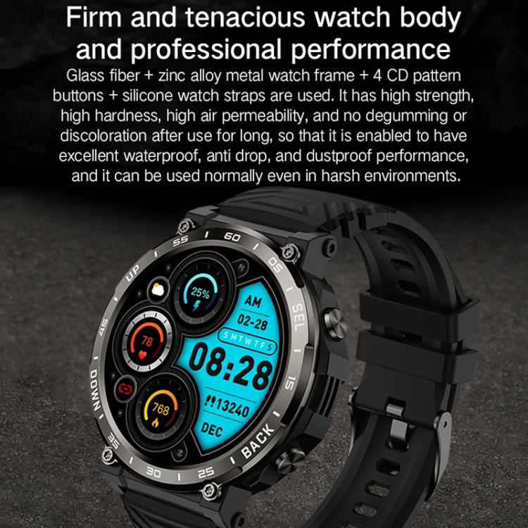 Bluetooth Talk Outdoor Pedometer Exercise Heart Rate Sleep Monitoring Smart Watch(Black)