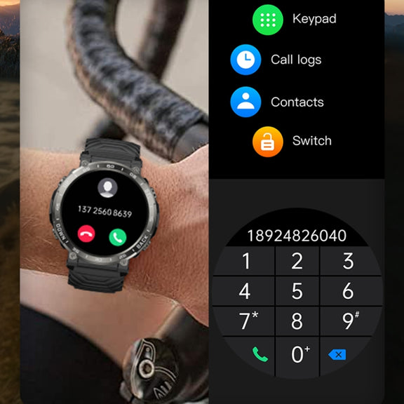 Bluetooth Talk Outdoor Pedometer Exercise Heart Rate Sleep Monitoring Smart Watch(Black)