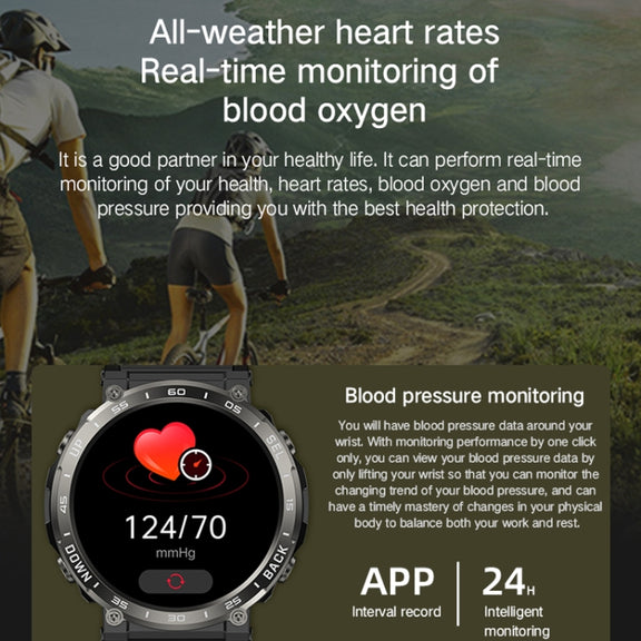 Bluetooth Talk Outdoor Pedometer Exercise Heart Rate Sleep Monitoring Smart Watch(Black)