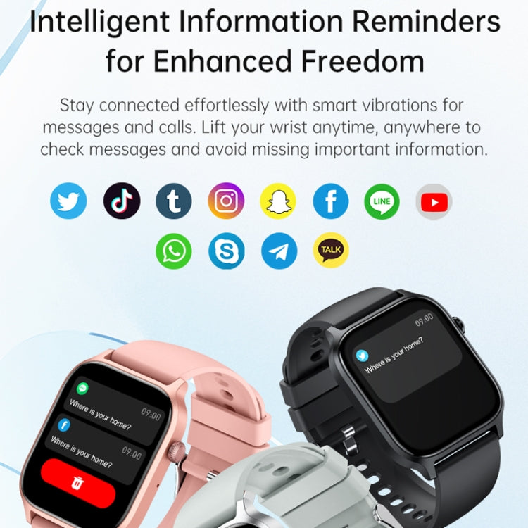 Bluetooth Talk HD Large Screen Heart Rate Oxygen Monitoring Multi-Sport Mode Smart Watch(Pink)