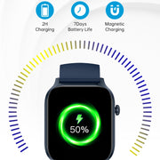 Bluetooth Talk HD Large Screen Heart Rate Oxygen Monitoring Multi-Sport Mode Smart Watch(Black)