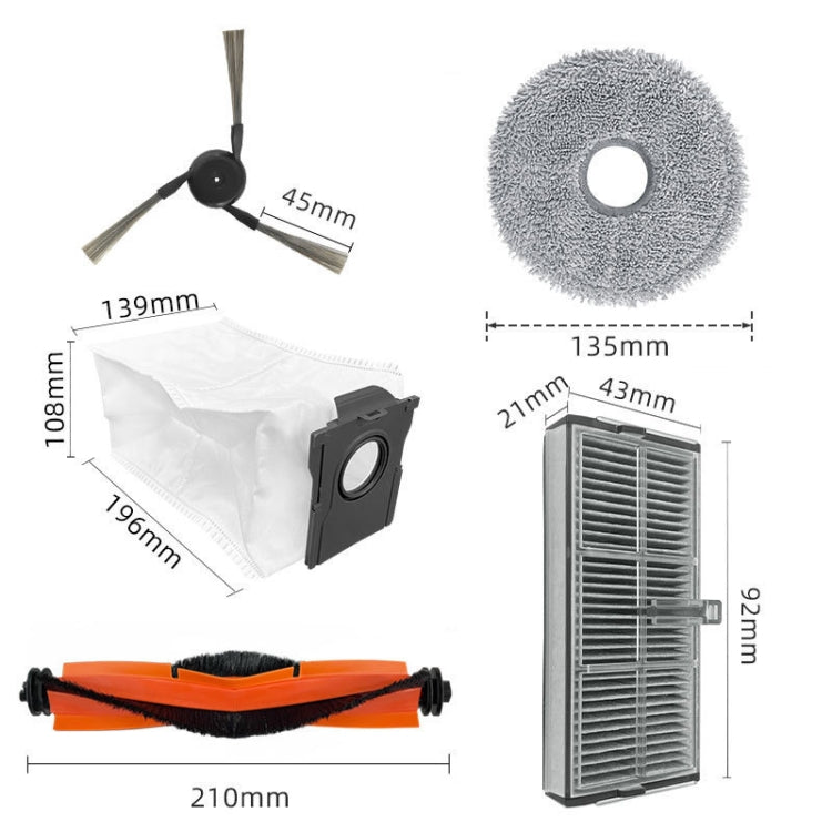 For Dreame X40 Pro / X40 Ultra Robot Vacuum Replacement, Spec: Rubber Brush
