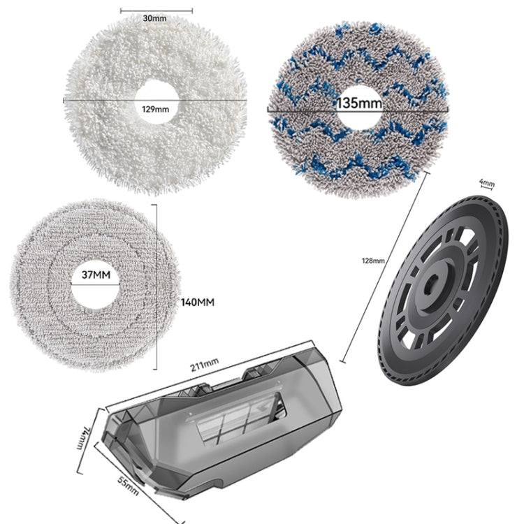 For Dreame X40 / X40 Pro Robot Vacuum Replacement Blue Gray Rag