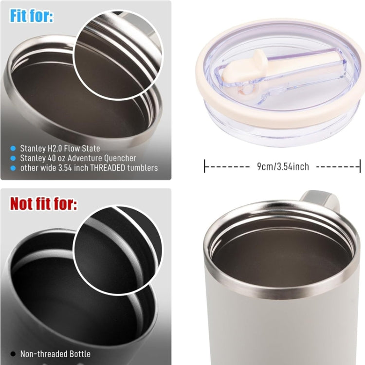 For Stanley 40oz Adventure Quencher Transparent Straw Lid Replacement Parts, Spec: Rose Red