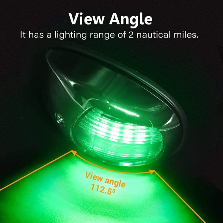 Marine Navigation Warning Light Signal LED Yacht Light, Color: Silver Shell Green