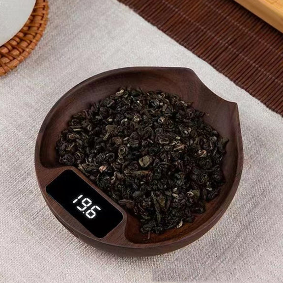100g/0.1g Wood Electronic Tea Coffee Scale Kitchen Bar Scale(Wood Color)
