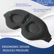 4 In 1 3D Sleep Eye Mask Memory Foam Non-pressure Shading Sleeping Blindfold(Blue)