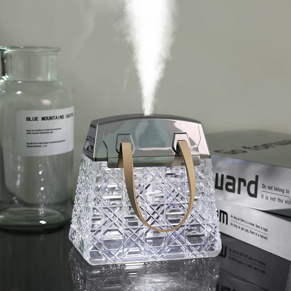 Desktop Small Crystal Bag Humidifier Aroma Ambient Lighting, Color: White Plug-in