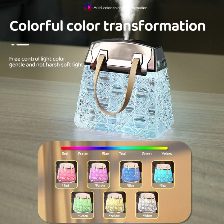 Desktop Small Crystal Bag Humidifier Aroma Ambient Lighting, Color: White Plug-in