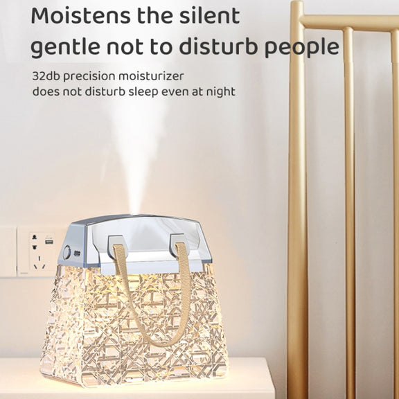 Desktop Small Crystal Bag Humidifier Aroma Ambient Lighting, Color: White Plug-in