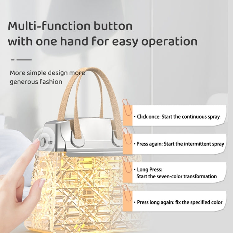 Desktop Small Crystal Bag Humidifier Aroma Ambient Lighting, Color: White Plug-in