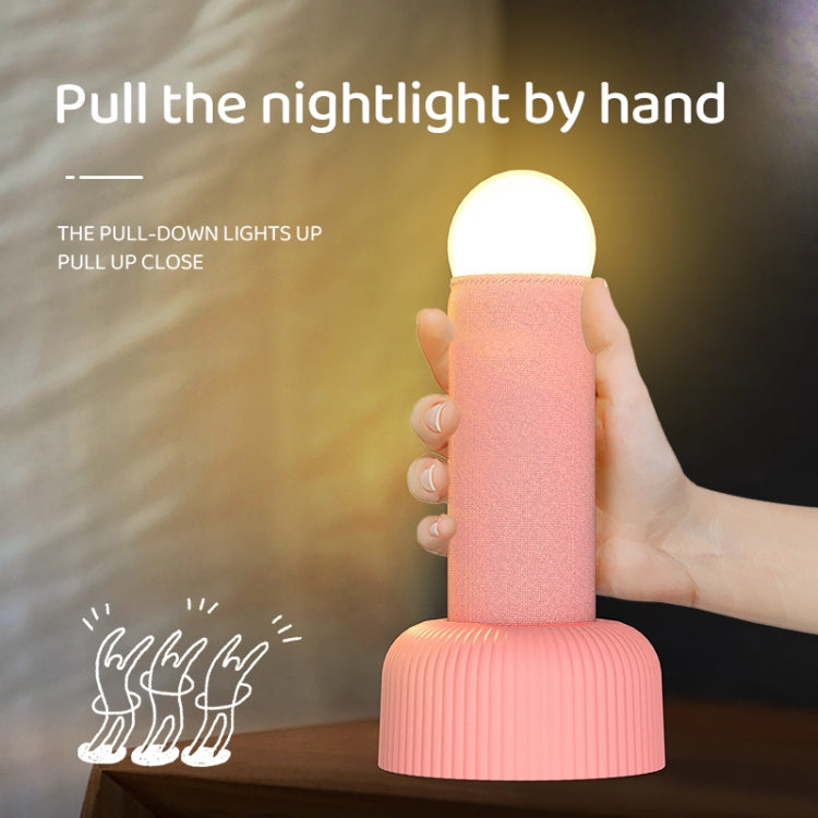 Hand Pull Night Light Rechargeable Bedroom Bedside Sleeping Lamp(Pink)