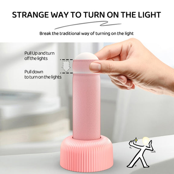 Hand Pull Night Light Rechargeable Bedroom Bedside Sleeping Lamp(Pink)