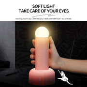 Hand Pull Night Light Rechargeable Bedroom Bedside Sleeping Lamp(Pink)