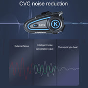 KUQIBAO K21S Motorcycle Riding Helmet Dual Intercom Bluetooth Headset With Lights(Hard Microphone)