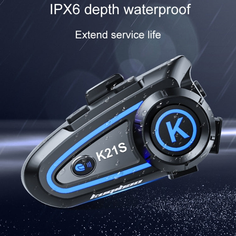 KUQIBAO K21S Motorcycle Riding Helmet Dual Intercom Bluetooth Headset With Lights(Hard Microphone)