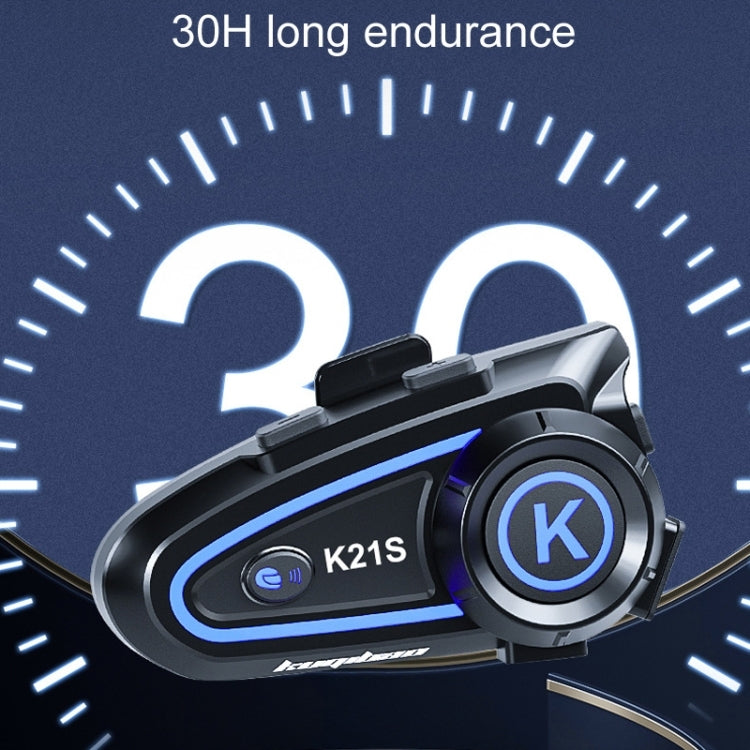 KUQIBAO K21S Motorcycle Riding Helmet Dual Intercom Bluetooth Headset With Lights(Hard Microphone)