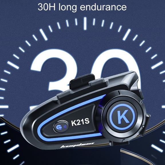 KUQIBAO K21S Motorcycle Riding Helmet Dual Intercom Bluetooth Headset With Lights(Hard Microphone)