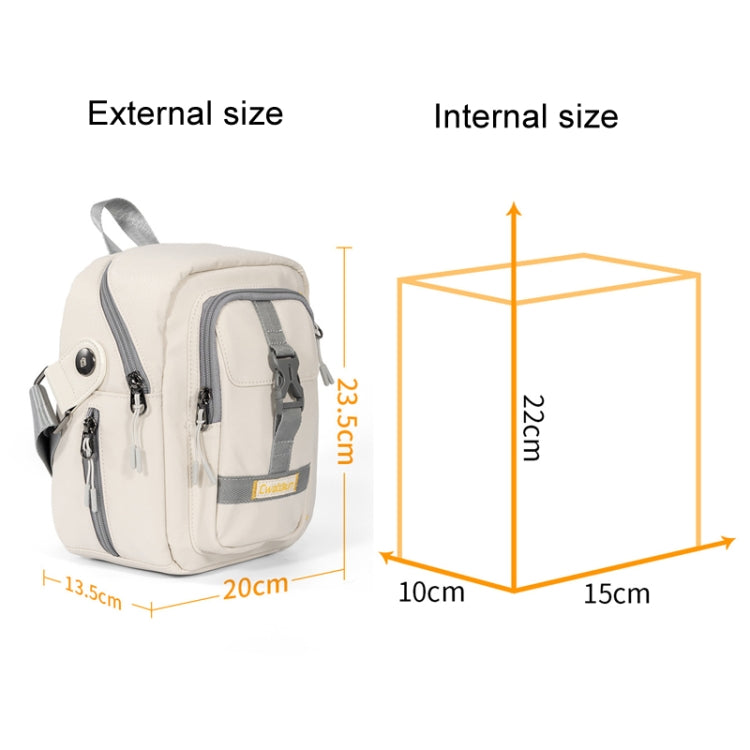 Cwatcun D155 Shoulder Casual Microslr Camera Storage Bag Lightweight Digital Photography Bag(Beige)