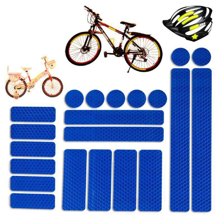 21 In 1 Electric Bike Backed Honeycomb Reflective Stickers Safety Signs Warning Strips(Blue)