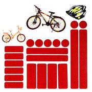 21 In 1 Electric Bike Backed Honeycomb Reflective Stickers Safety Signs Warning Strips(Red)