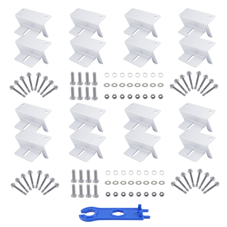 113pcs /Set RV Yacht Solar Panel Z-Shaped Aluminum Alloy Bracket(White)