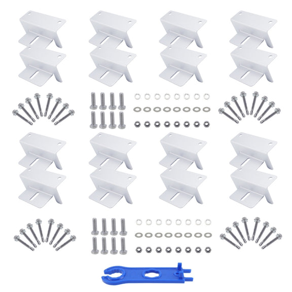 113pcs /Set RV Yacht Solar Panel Z-Shaped Aluminum Alloy Bracket(White)