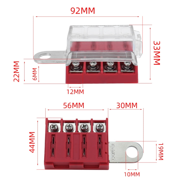 4-way RV Yacht Ignition Protection Battery Terminal Fuse Block, Specification: One