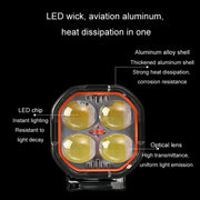 LED Motorcycle Spotlight With Red Devil Eye Spotlight High and Low Beam External Headlight