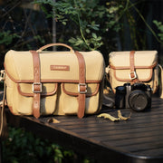 Cwatcun D146 Medium Vintage Camera Bag Crossbody Canvas Digital Bag