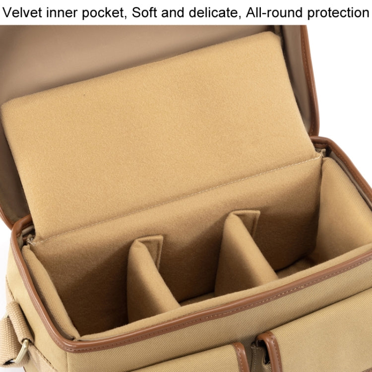 Cwatcun D146 Medium Vintage Camera Bag Crossbody Canvas Digital Bag