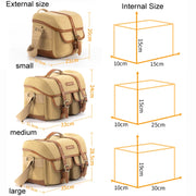Cwatcun D146 Medium Vintage Camera Bag Crossbody Canvas Digital Bag