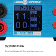 SUNSHINE P-30A Smart Anti-Burning Universal Mobile Phone Component Repair Motherboard Fault Detector, EU Plug