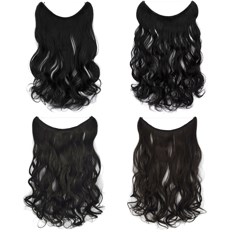 Fishing Line Hair Curtain Long Curly Wig Seamless Hair Extension(1)