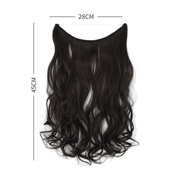 Fishing Line Hair Curtain Long Curly Wig Seamless Hair Extension(1)