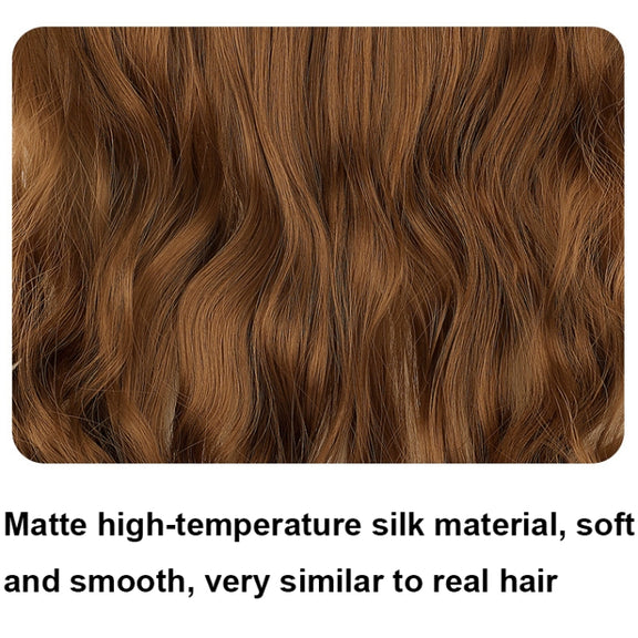 Fishing Line Hair Curtain Long Curly Wig Seamless Hair Extension(4A)