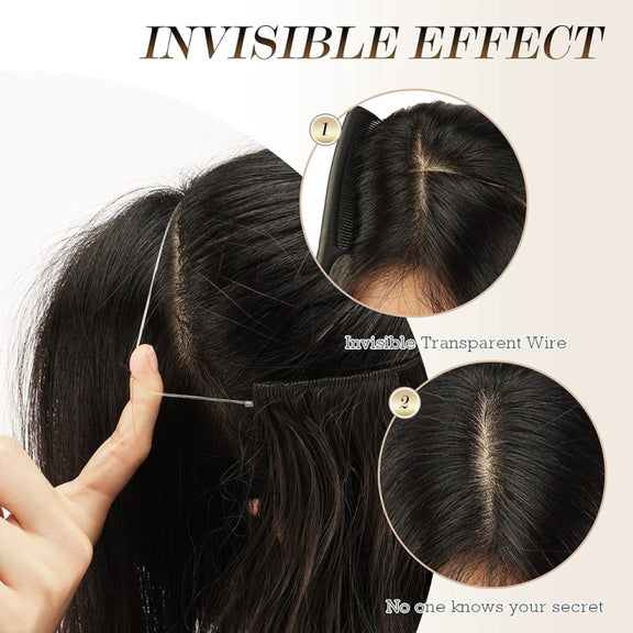 Fishing Line Hair Curtain Long Curly Wig Seamless Hair Extension(2)