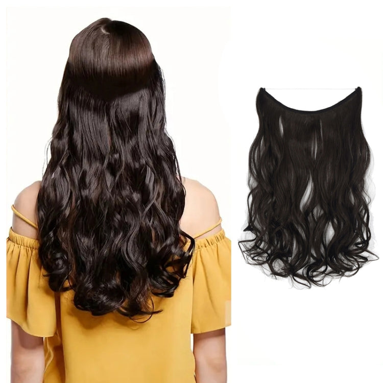 Fishing Line Hair Curtain Long Curly Wig Seamless Hair Extension(2)