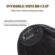 Chemical Fiber Wigs Thin Air Bangs Clip-on Wigs, Color: Dark Brown No Sideburns